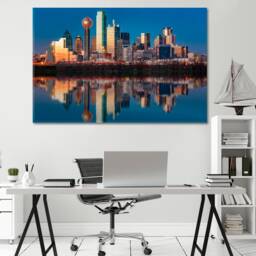 Dallas Skyline Canvas Art Print, Texas Home Wall Decor, Usa Cityscape Artwork, Skyscrapers Prints - thumbnail 2