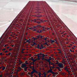 Handmade Afghan Wool Runner Turkmen Bokhara Hallway Rug - 2.9 X 23.0 Ft - thumbnail 2