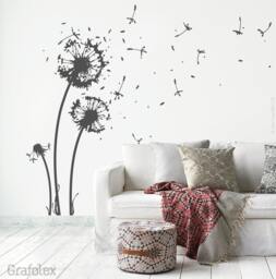 Wall Sticker Dandelion + 22 Flying Seeds 6 Butterflies - Wall Decal For Living Room Dining Decoration W311