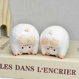 Custom Hands-Carved Small Pig Figurine Gifts For Pet Lovers, Animal Statue Wooden Cute Desktop Birthday - thumbnail 2