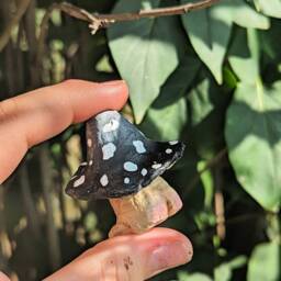 Miniature Clay Grey Mushroom Friend - thumbnail 2