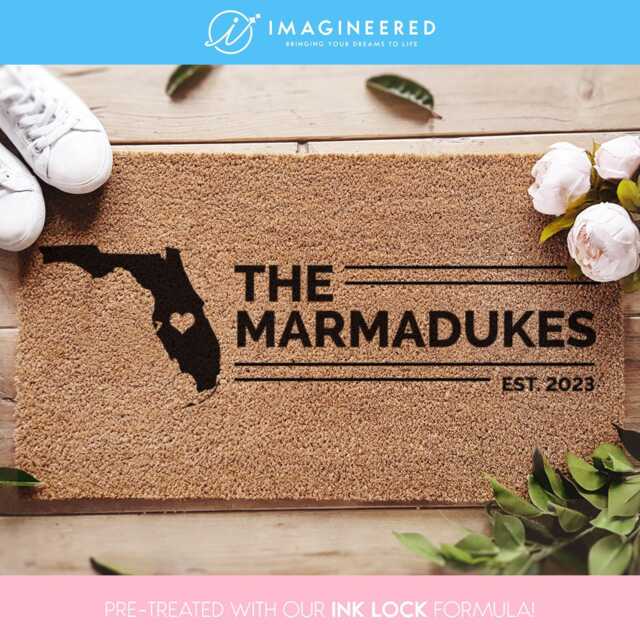 Florida State Doormat - Personalized Home Us -Custom State Outline Doormat Welcoming Decor - image 1