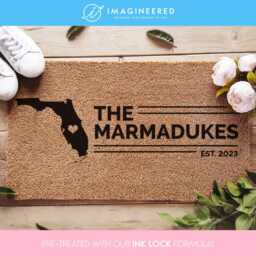 Florida State Doormat - Personalized Home Us -Custom State Outline Doormat Welcoming Decor - thumbnail 1