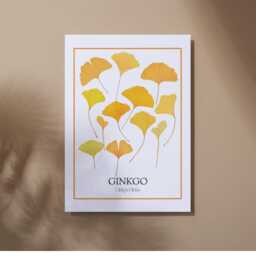 Ginkgo Leaf Print Autumn Botanical Wall Art - Digital Download - thumbnail 3