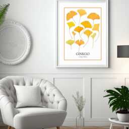 Ginkgo Leaf Print Autumn Botanical Wall Art - Digital Download - thumbnail 2