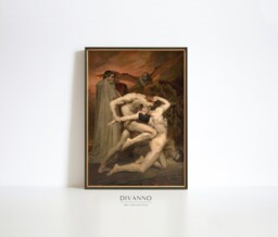 Dante & Virgil in Hell Art Print, Exhibition Gothic Poster, Bouguereau Canvas, Halloween Decor Gift, Dark Academia Wall Art, Printable - thumbnail 1