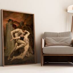 Dante & Virgil in Hell Art Print, Exhibition Gothic Poster, Bouguereau Canvas, Halloween Decor Gift, Dark Academia Wall Art, Printable - thumbnail 2