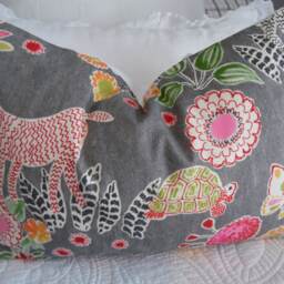 Waverly Safari.elephants.birds.flowers.decor Pillow Cover.slipcover.toss Pillow.nursery Pillow.glam Pillow - thumbnail 2