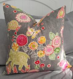 Waverly Safari.elephants.birds.flowers.decor Pillow Cover.slipcover.toss Pillow.nursery Pillow.glam Pillow - thumbnail 1