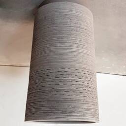 Handmade Ceramic Flush Mount Ceiling Light - Concrete Gray - thumbnail 4