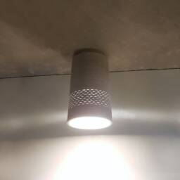 Handmade Ceramic Flush Mount Ceiling Light - Concrete Gray - thumbnail 3