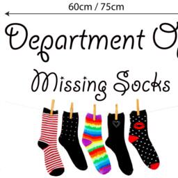Department Of Missing Socks Laundry Utility Room Wall Decal Full Colour Sticker Novelty Funny Gift Washing - thumbnail 2