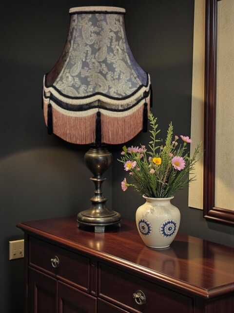 Dark Bronze Paisley Fabric Lampshade Handmade in The UK For Table & Floor Standard Lamp Shades, Ceiling Lights, Clip On Wall Lights - image 1