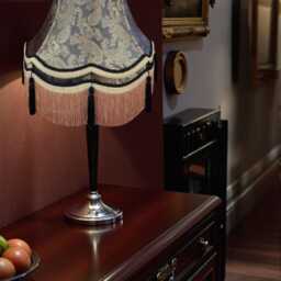 Dark Bronze Paisley Fabric Lampshade Handmade in The UK For Table & Floor Standard Lamp Shades, Ceiling Lights, Clip On Wall Lights - thumbnail 3