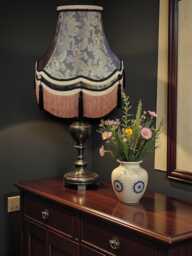 Bespoke Dark Bronze Paisley Fabric Lampshade Handmade in The United Kingdom