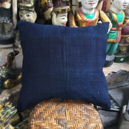 Vintage Handmade Tribal Blackhmong Embroidered Cotton Pillow Cover - thumbnail 2