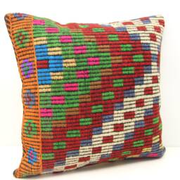 Handmade Kilim Pillow Cover 20x20, Retro Woven Home Decor