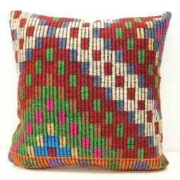 Handmade Kilim Pillow Cover 20x20, Retro Woven Home Decor - thumbnail 2