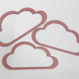 Wooden Clouds - Various Sizes & Colours, Outline Clouds, Name Cloud Set, Wall Art, Name, Nursery, Bedroom Children's Decor, Playroom - thumbnail 3