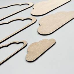 Wooden Clouds - Various Sizes & Colours, Outline Clouds, Name Cloud Set, Wall Art, Name, Nursery, Bedroom Children's Decor, Playroom - thumbnail 2