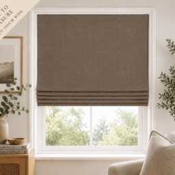 Truffle Taupe Greige Linen Look Roman Blind - Made To Measure Up 300cm Wide - thumbnail 2