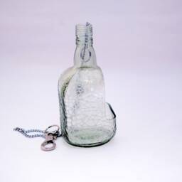 Hanging Bottle Planter - Snack Bowl Made From Beautiful Clear Old Monk Rum - thumbnail 3