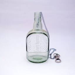 Hanging Bottle Planter - Snack Bowl Made From Beautiful Clear Old Monk Rum - thumbnail 2