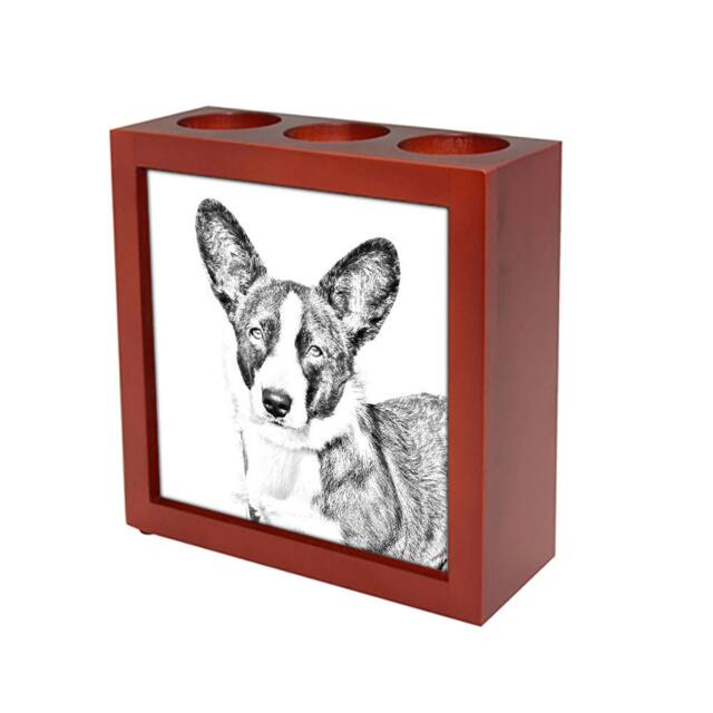 Cardigan Welsh Corgi - Wooden Stand For Candles/Pens With The Image Of A Dog New Collection - image 1