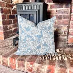 1508. Henna in Steel Grey 100% Cotton Cushion Cover, Various Sizes