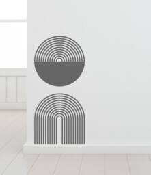 Sale Abstract Geometric Circles Vinyl Wall Decals Living Room Decor - thumbnail 1