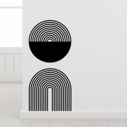 Sale Abstract Geometric Circles Vinyl Wall Decals Living Room Decor - thumbnail 2
