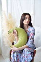 Velvet Moon Pillow Decorative Nursery Cushion - thumbnail 1