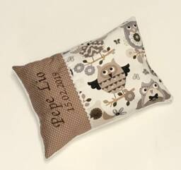 "Personalized Baby Pillow ""Owl Greta Brown"