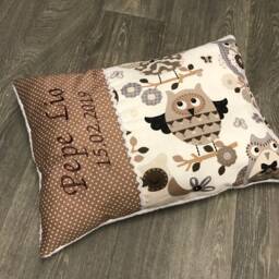 "Personalized Baby Pillow ""Owl Greta Brown" - thumbnail 2
