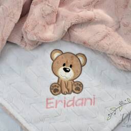 Baby Girl Blanket-Teddy Bear Personalized Baby Blanket-Bear Minky Blanket-Boy Teddy Blanket-Bear Nursery - thumbnail 2