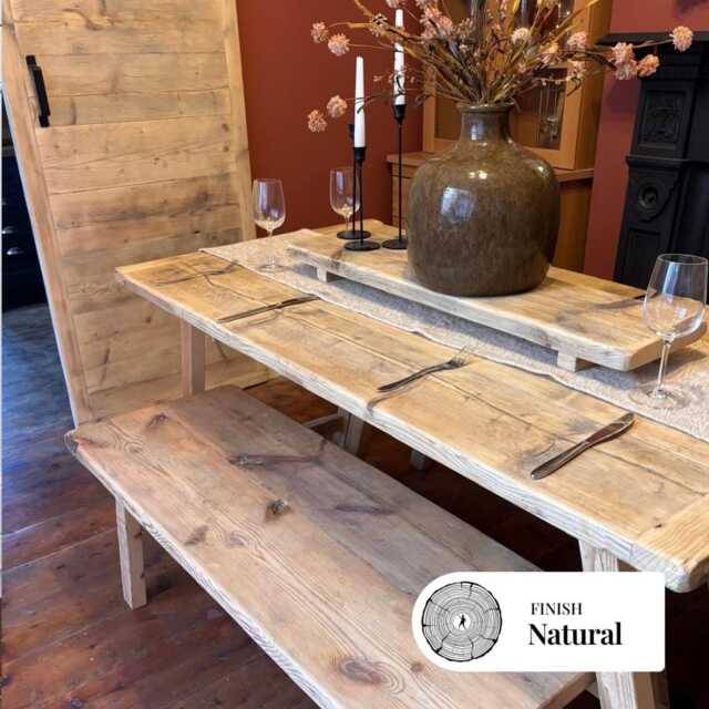 Rustic Dining Table Handmade From Reclaimed Wood - Farmhouse Style Bitterne - image 1