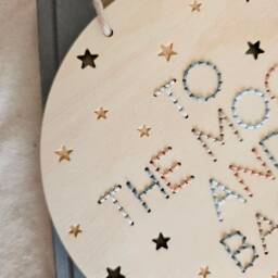 To The Moon & Back Nursery Wall Hanging - Custom Embroidered Art - thumbnail 2