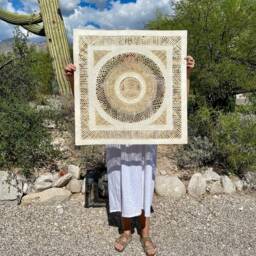 Handmade Mexican Amate Paper Wall Art - Xl 31.25X31.25 Modern - Unframed - thumbnail 2