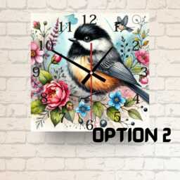 Floral Bird Glass Wall Clock Nature-Inspired Home Decor - thumbnail 2