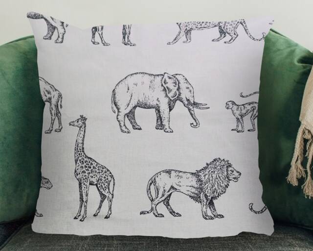 Safari Animal Print Cushion Cream Cushion Cover - image 1