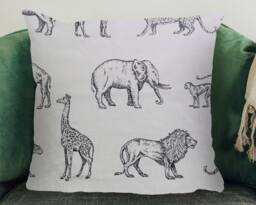 Safari Animal Print Cushion Cream Cushion Cover