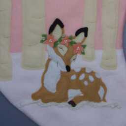 "Deer Christmas Stocking""Sweet Fawn in A Birch Forest" - thumbnail 3