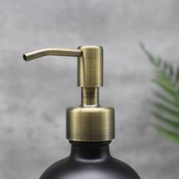 Black Glass Soap Dispenser 500Ml Refillable Bottle With Metal Pump - thumbnail 4