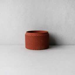 Handmade Geometric Concrete Cactus Pot, Grey Cement Planter For Indoor Plants, Textured Modern Flower Succulent Pot - thumbnail 4
