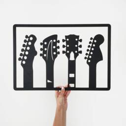 Music Wall Art, Wood Guitar Decor, Theme Teacher Gift, Room Artwork, Hanging, College Dorm Decor - thumbnail 1