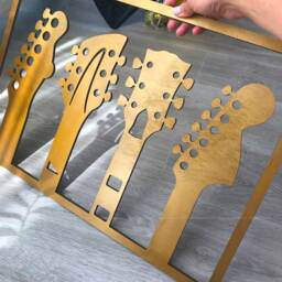Music Wall Art, Wood Guitar Decor, Theme Teacher Gift, Room Artwork, Hanging, College Dorm Decor - thumbnail 3