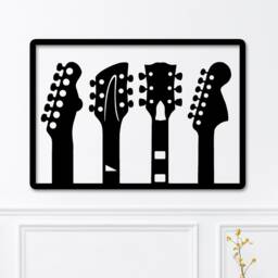 Music Wall Art, Wood Guitar Decor, Theme Teacher Gift, Room Artwork, Hanging, College Dorm Decor - thumbnail 2