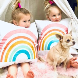 Personalised Rainbow Cushion - Baby Cushion For Kids Bedrooms Home Decor Cushions Nursery New Born Cushions - thumbnail 2