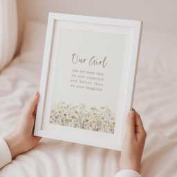 Our Girl Nursery Wall Art Boho, Baby Prints, Floral Gift, Wildflower Print, Boho Decor, Shower Gift - thumbnail 3