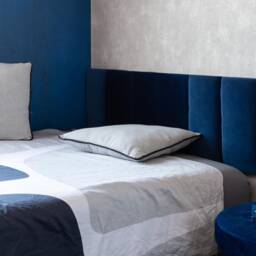 Padded Wall Panels, Mounted Headboard, Upholstered Velvet Fabric Tiles, Anti-Collision Padding, Cushion, Pillows Tiles - thumbnail 2